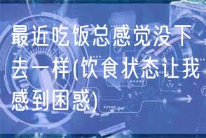 最近吃饭总感觉没下去一样(饮食状态让我感到困惑)