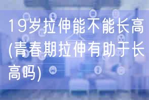 19岁拉伸能不能长高(青春期拉伸有助于长高吗)