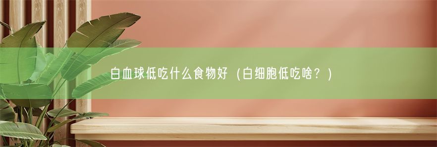 白血球低吃什么食物好（白细胞低吃啥？）