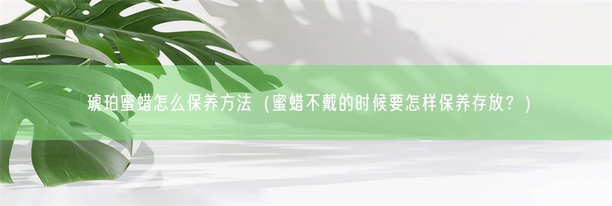 琥珀蜜蜡怎么保养方法（蜜蜡不戴的时候要怎样保养存放？）