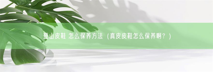 登山皮鞋 怎么保养方法（真皮皮鞋怎么保养啊？）