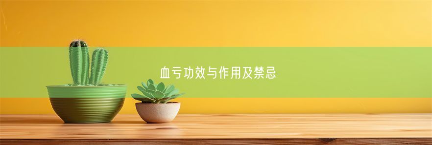 血亏功效与作用及禁忌