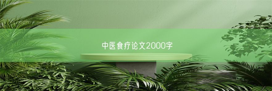 中医食疗论文2000字