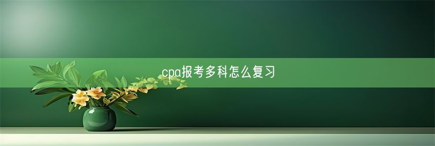 cpa报考多科怎么复习