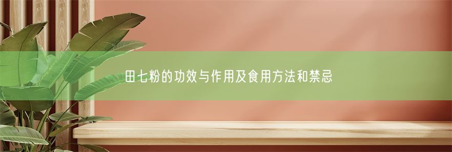 田七粉的功效与作用及食用方法和禁忌(图1)